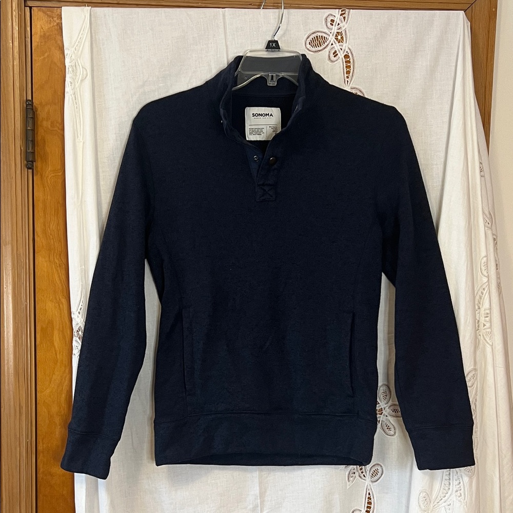 Sonoma Men's Dark Blue Zip-Up Sweater